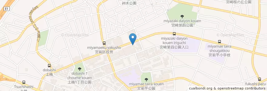 Mapa de ubicacion de 川崎市消防局宮前消防署 en ژاپن, 神奈川県, 川崎市, 宮前区.