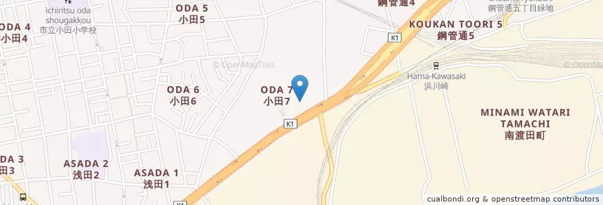 Mapa de ubicacion de 川崎市消防局川崎消防署小田出張所 en Япония, Канагава, Кавасаки, Кавасаки.