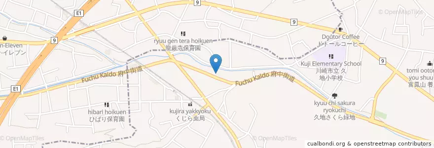 Mapa de ubicacion de 高津消防署久地出張所 en Japan, 神奈川県, 川崎市, 高津区.