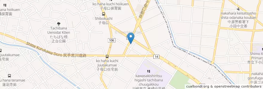 Mapa de ubicacion de 川崎市消防局高津消防署子母口出張所 en Japan, Präfektur Kanagawa, 川崎市, 高津区.