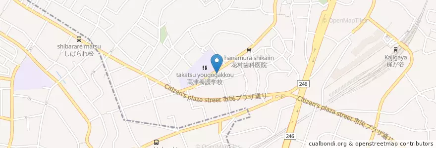 Mapa de ubicacion de 川崎市消防局高津消防署梶ヶ谷出張所 en Япония, Канагава, Кавасаки, Такацу, Миямаэ.