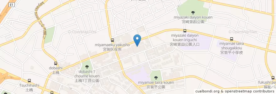 Mapa de ubicacion de 川崎市立宮前図書館 en Japan, Kanagawa Prefecture, Kawasaki, Miyamae Ward.