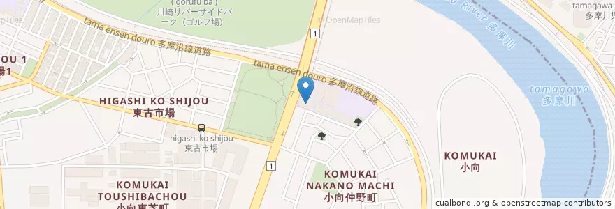 Mapa de ubicacion de 川崎市立川崎総合科学高等学校 en Japan, Kanagawa Prefecture, Tokyo, Kawasaki, Saiwai Ward.
