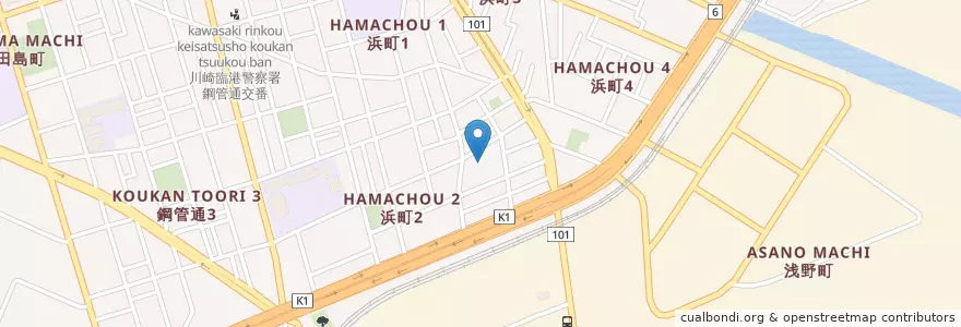 Mapa de ubicacion de 川崎愛泉保育園 en Japon, Préfecture De Kanagawa, Kawasaki, 川崎区.
