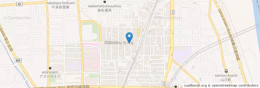 Mapa de ubicacion de 川崎新丸子郵便局 en Japan, Präfektur Kanagawa, 川崎市, 中原区.