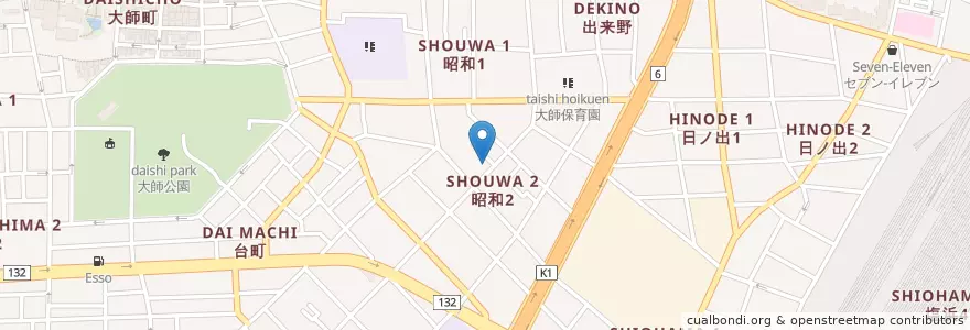 Mapa de ubicacion de 川崎昭和郵便局 en Japan, 神奈川県, 川崎市, 川崎区.