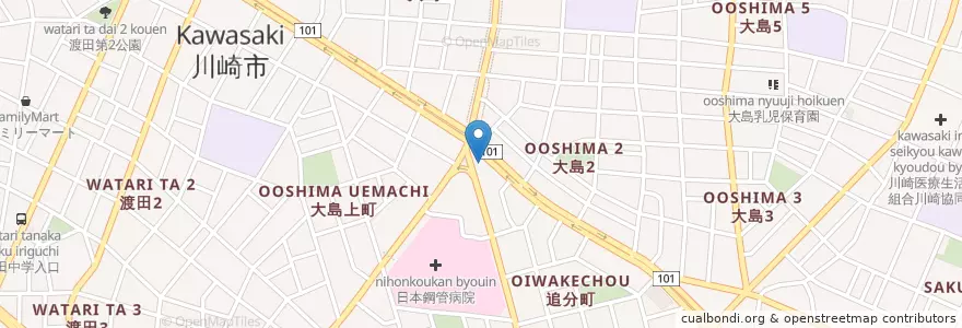 Mapa de ubicacion de 川崎警察署大島町交番 en Japón, Prefectura De Kanagawa, Kawasaki, 川崎区.