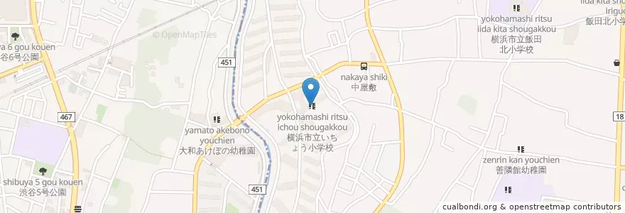 Mapa de ubicacion de 横浜市立いちょう小学校 en 일본, 가나가와현.