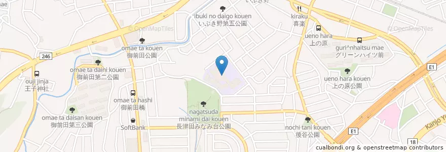 Mapa de ubicacion de 横浜市立いぶき野小学校 en Giappone, Prefettura Di Kanagawa, 横浜市, 緑区.