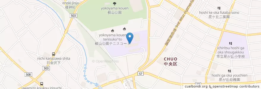 Mapa de ubicacion de 市立上溝中学校 en ژاپن, 神奈川県, 相模原市, 中央区.
