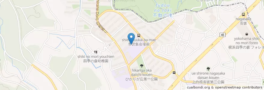 Mapa de ubicacion de 横浜市立上白根中学校 en Japan, Präfektur Kanagawa, Yokohama, 旭区.