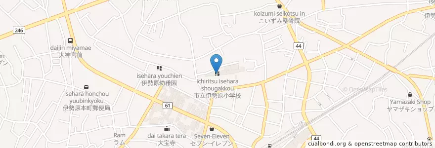 Mapa de ubicacion de 市立伊勢原小学校 en اليابان, كاناغاوا, 伊勢原市.