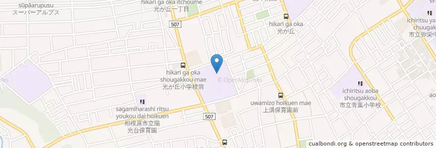 Mapa de ubicacion de 市立光が丘小学校 en Japan, Kanagawa Prefecture, Sagamihara, Chuo Ward.