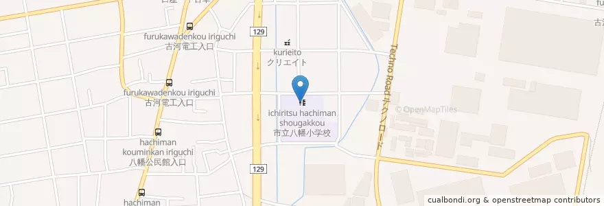 Mapa de ubicacion de 市立八幡小学校 en Japon, Préfecture De Kanagawa, Hiratsuka.