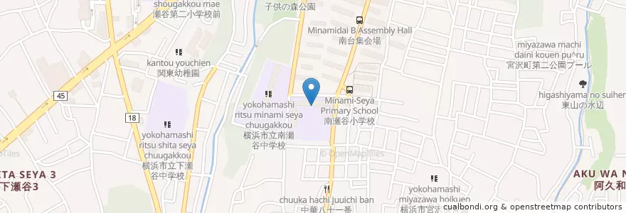 Mapa de ubicacion de 横浜市立南瀬谷小学校 en Japan, Präfektur Kanagawa, Yokohama, 瀬谷区.