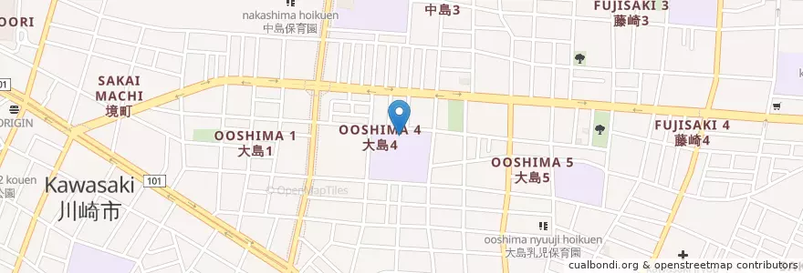 Mapa de ubicacion de 市立向小学校 en Giappone, Prefettura Di Kanagawa, 川崎市, 川崎区.
