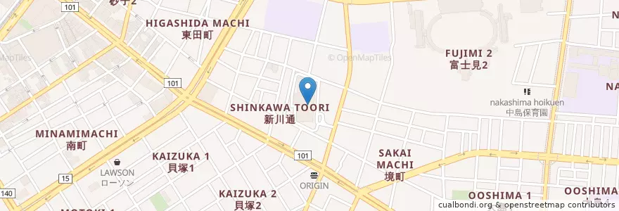 Mapa de ubicacion de 市立川崎病院 en Japão, 神奈川県, 川崎市, 川崎区.