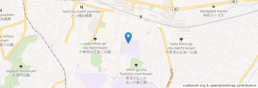 Mapa de ubicacion de 横浜市立希望が丘小学校 en ژاپن, 神奈川県, 横浜市, 旭区.
