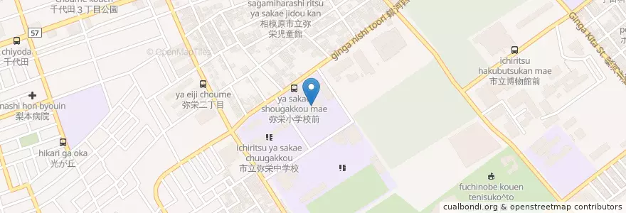 Mapa de ubicacion de 市立弥栄小学校 en Japonya, 神奈川県, 相模原市, 中央区.
