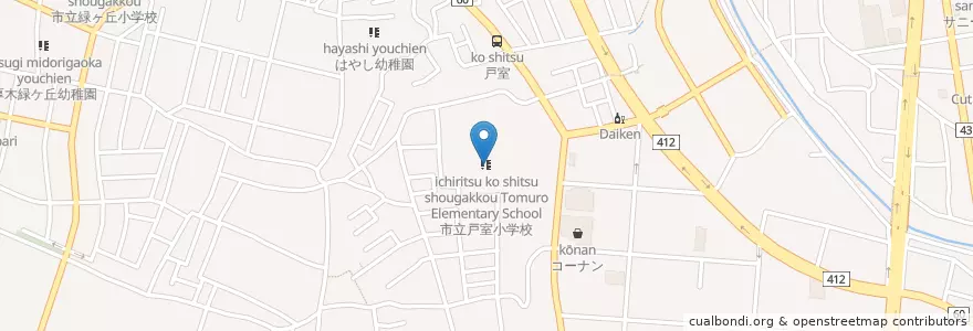 Mapa de ubicacion de 市立戸室小学校 Tomuro Elementary School en Japan, 神奈川県, 厚木市.