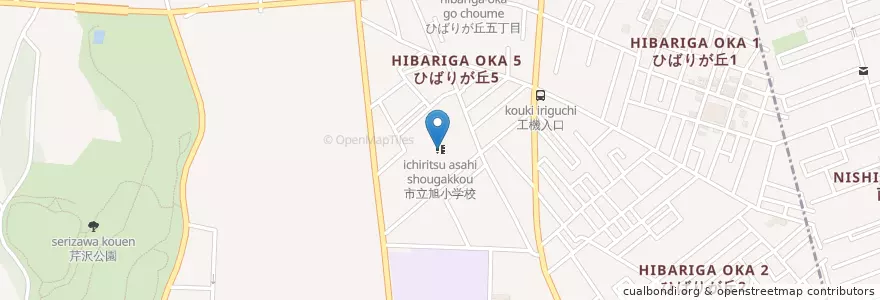 Mapa de ubicacion de 市立旭小学校 en Jepun, 神奈川県, 座間市.