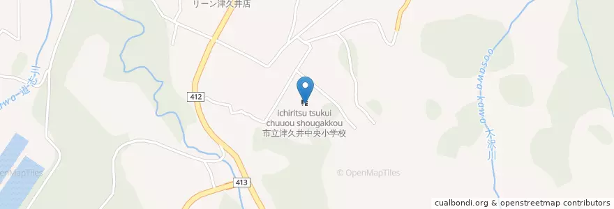 Mapa de ubicacion de 市立津久井中央小学校 en Jepun, 神奈川県, 相模原市, 緑区.