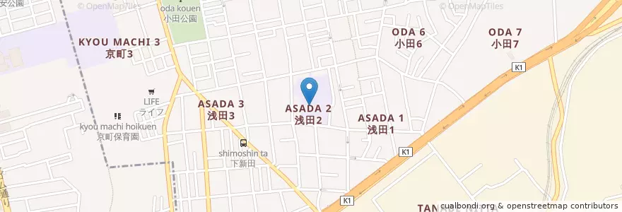 Mapa de ubicacion de 市立浅田小学校 en Japon, Préfecture De Kanagawa, Kawasaki, 横浜市, 鶴見区.