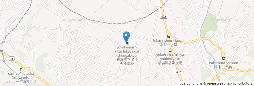 Mapa de ubicacion de 横浜市立深谷小学校 en ژاپن, 神奈川県, 横浜市, 戸塚区.