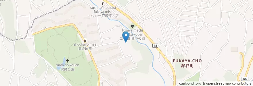 Mapa de ubicacion de 横浜市立深谷台小学校 en 일본, 가나가와현, 요코하마시, 戸塚区.