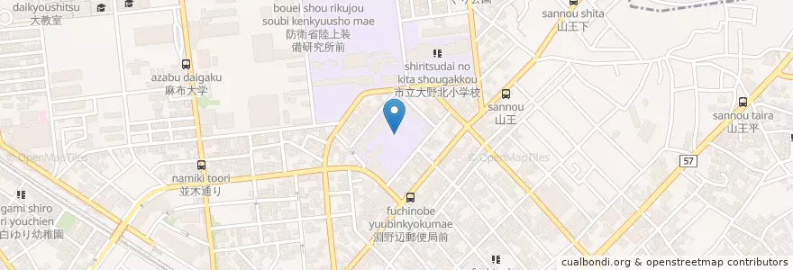 Mapa de ubicacion de 市立淵野辺小学校 en Japón, Prefectura De Kanagawa, 相模原市, Barrio Chuo.