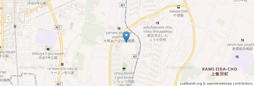 Mapa de ubicacion de 大和市立渋谷中学校 en ژاپن, 神奈川県, 大和市.