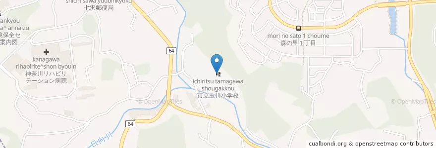 Mapa de ubicacion de 市立玉川小学校 en 日本, 神奈川県, 厚木市.