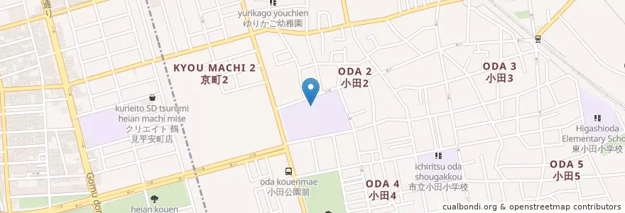 Mapa de ubicacion de 市立田島中学校 en Japon, Préfecture De Kanagawa, Kawasaki, 横浜市, 鶴見区.