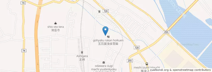 Mapa de ubicacion de 市立白山中学校 en 일본, 가나가와현, 小田原市.