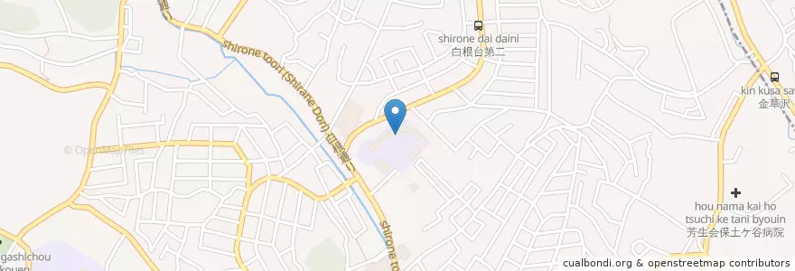 Mapa de ubicacion de 横浜市立白根小学校 en 일본, 가나가와현, 요코하마시, 旭区.