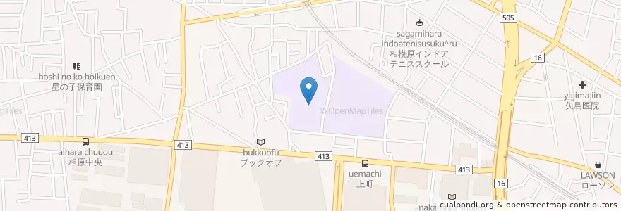 Mapa de ubicacion de 市立相原中学校 en 일본, 가나가와현, 相模原市, 町田市, 緑区.