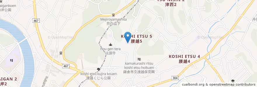 Mapa de ubicacion de 市立腰越小学校 en Jepun, 神奈川県, 鎌倉市.