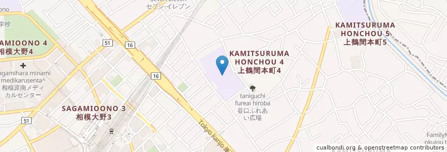 Mapa de ubicacion de 市立谷口中学校 en Japão, 神奈川県, Tóquio, 相模原市, 町田市, 南区.