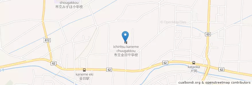 Mapa de ubicacion de 市立金目中学校 en Japón, Prefectura De Kanagawa, 平塚市.