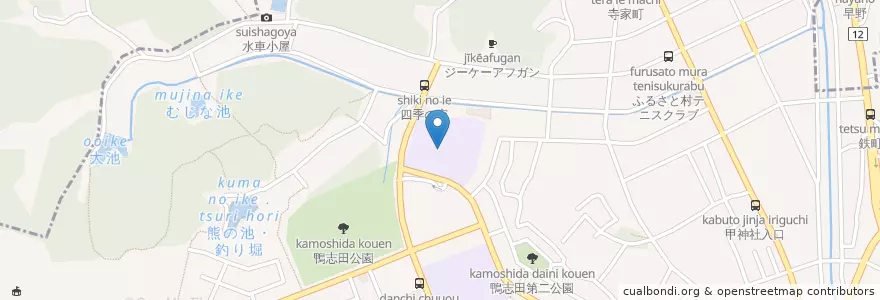 Mapa de ubicacion de 横浜市立鴨志田中学校 en Japón, Prefectura De Kanagawa, Yokohama, 青葉区.