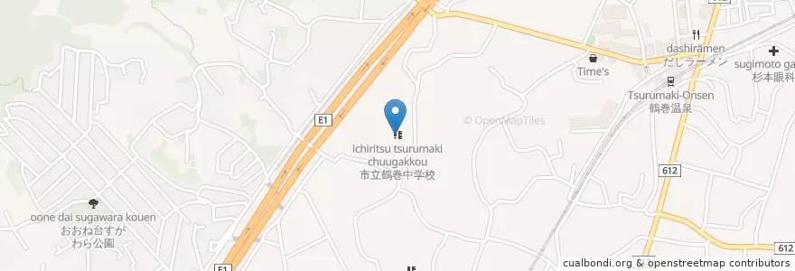 Mapa de ubicacion de 市立鶴巻中学校 en Japan, 神奈川県, 秦野市.