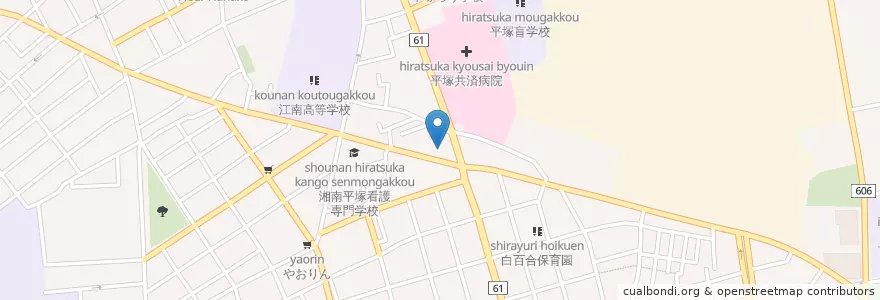 Mapa de ubicacion de 平塚富士見郵便局 en Japão, 神奈川県, 平塚市.