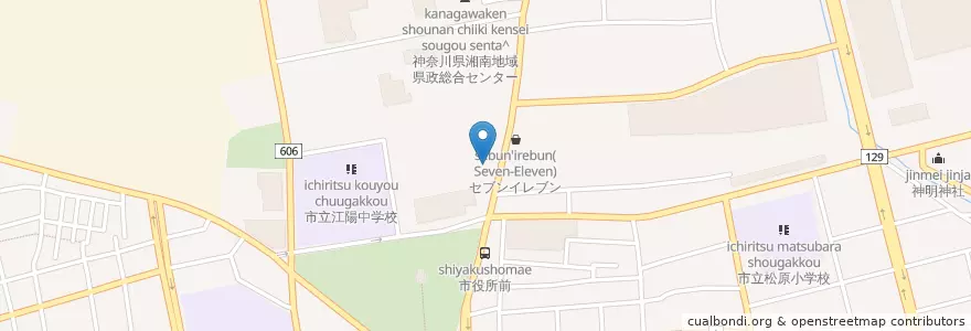 Mapa de ubicacion de 平塚市消防本部 en Japan, Kanagawa Prefecture, Hiratsuka.