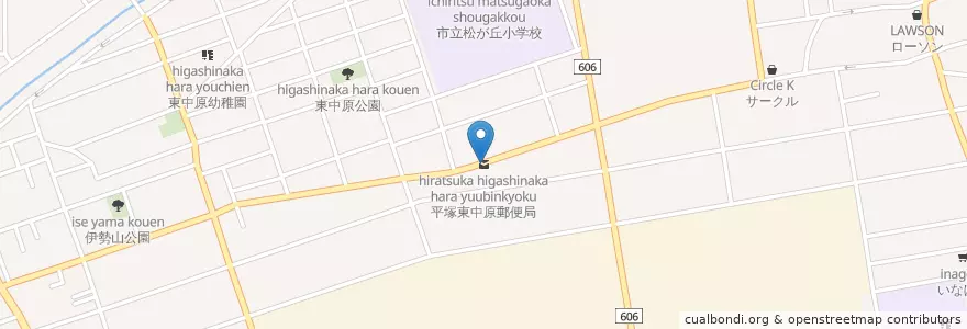 Mapa de ubicacion de 平塚東中原郵便局 en 일본, 가나가와현, 平塚市.