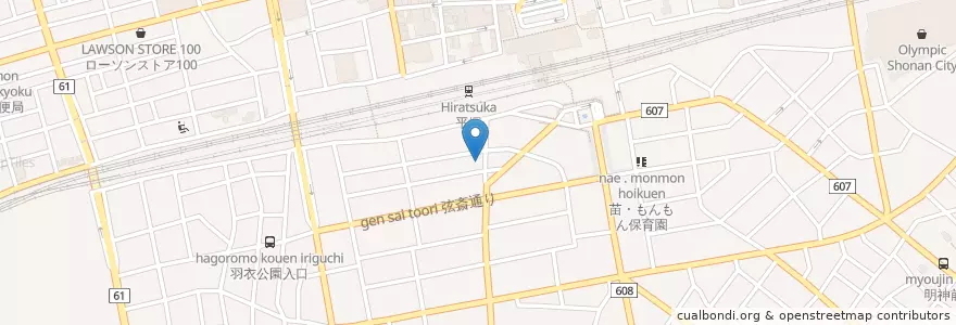 Mapa de ubicacion de 平塚社会保険事務所 en 일본, 가나가와현, 平塚市.