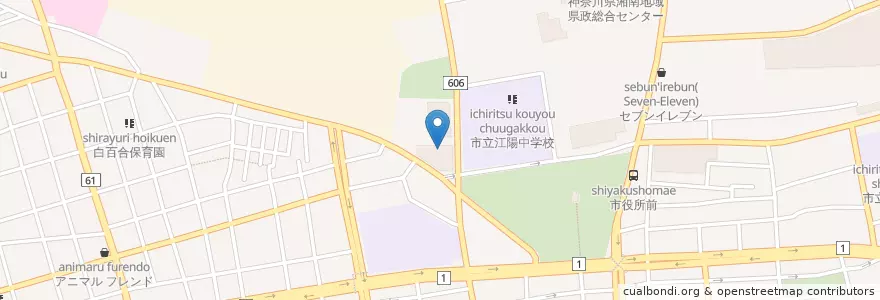 Mapa de ubicacion de 平塚郵便局 en 日本, 神奈川県, 平塚市.