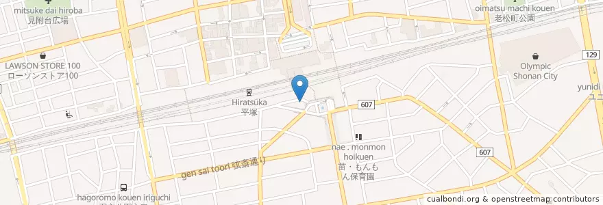 Mapa de ubicacion de 平塚駅前郵便局 en Japão, 神奈川県, 平塚市.