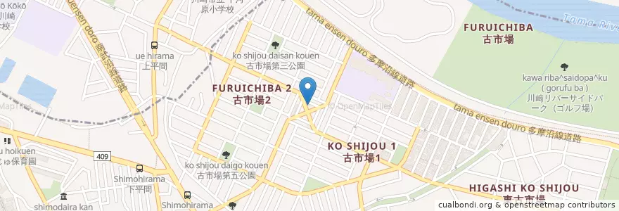 Mapa de ubicacion de 幸警察署古市場交番 en Japan, Kanagawa Prefecture, Kawasaki, Saiwai Ward.