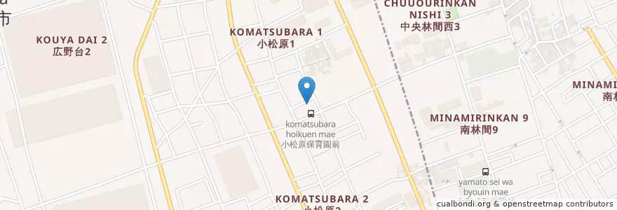 Mapa de ubicacion de 座間市立小松原保育園 en 일본, 가나가와현.