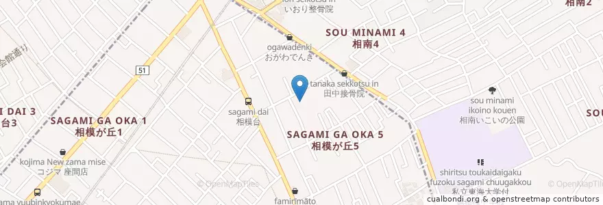 Mapa de ubicacion de 座間市立相模が丘東保育園 en 일본, 가나가와현, 相模原市, 南区.